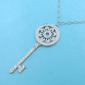 Tiffany & Co Petal Key Charm Diamond Necklace []